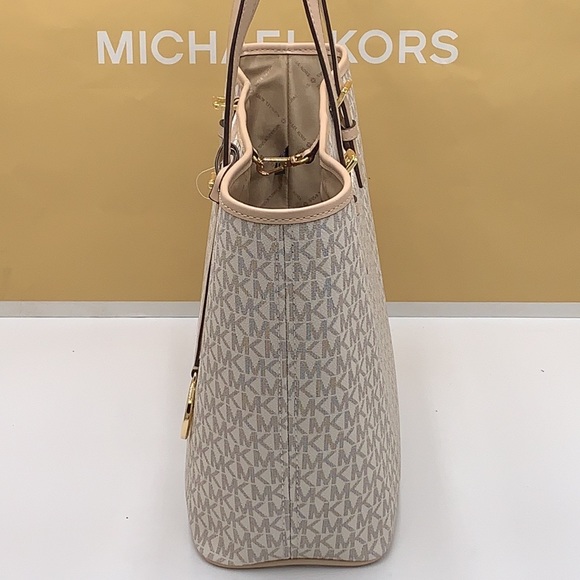 MICHAEL KORS JET SET TRAVEL MEDIUM CARRYALL TOTE BUFF MULTI COLOR - Picture 6 of 16
